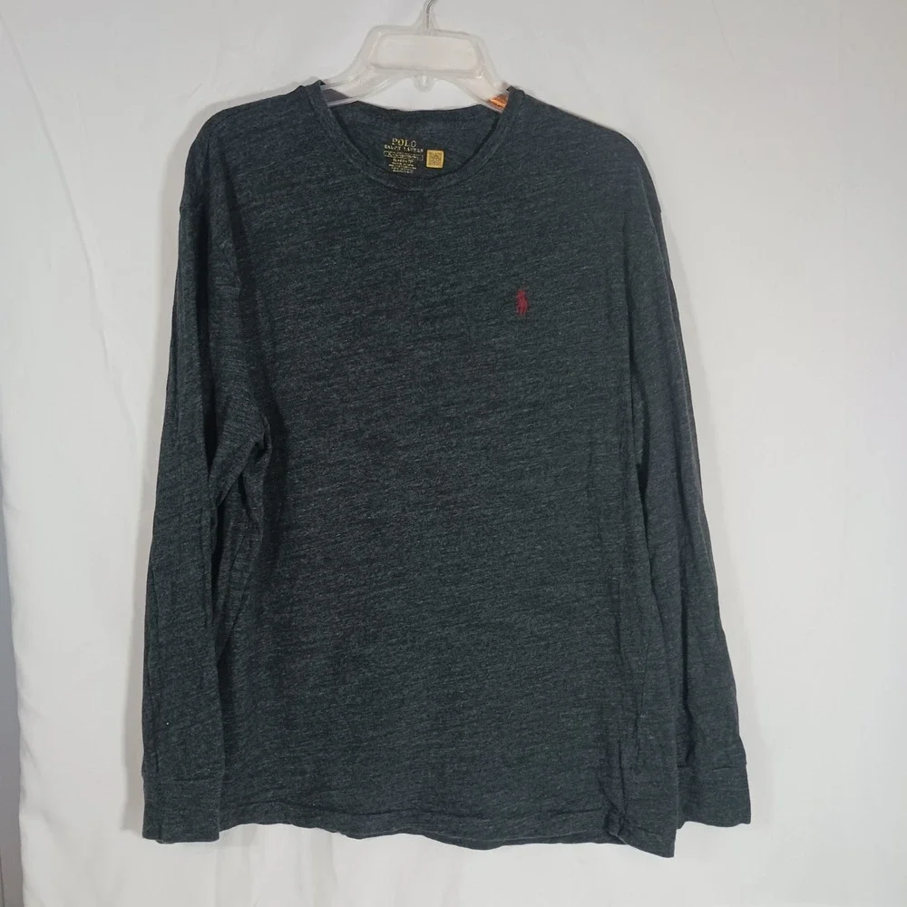 Polo Ralph Lauren Long Sleeve T-Shirt Mens XL Gray Excellent Classic Fit Pony